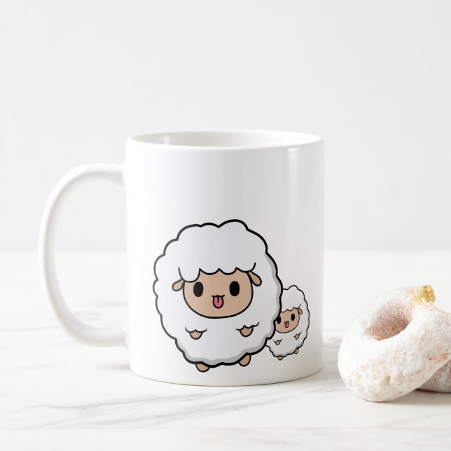 Niedliches Lamm Kaffeetasse (Mit Donut)