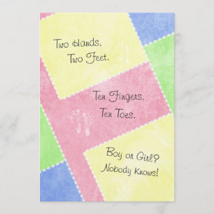 Niedliches Land-Baby-Geschlecht decken Party Einladung