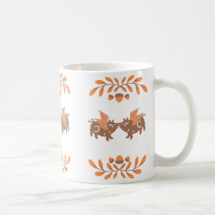 Niedliches Land Herbst Küssen Schweine Kaffeetasse