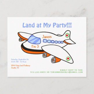 Niedliches Land in meinem Party Flugzeug Einladung