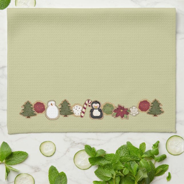 Niedliches Land-Weihnachten Geschirrtuch (Gefaltet)