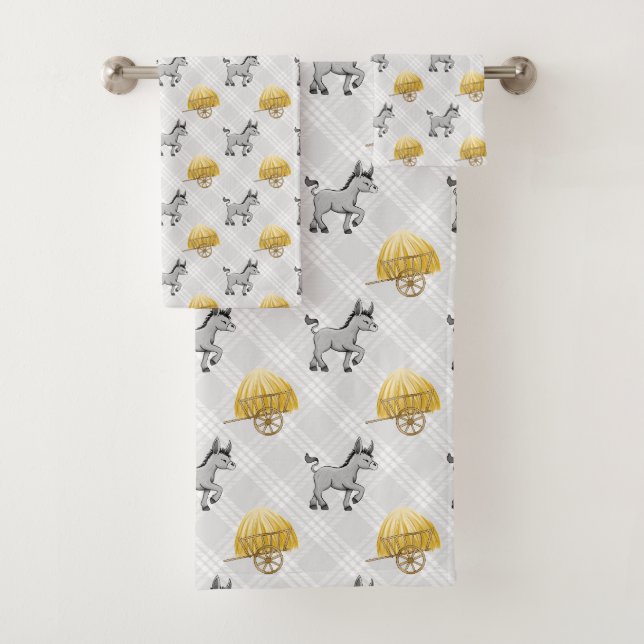 niedliches Länderkachelmuster Badhandtuch Set (Insitu)