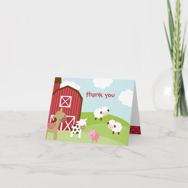 Niedliches Landtier Dankeschön-Karte Dankeskarte (Vorderseite)