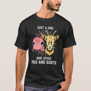 Niedliches Landtier, nur ein Mädchen, das Schweine T-Shirt