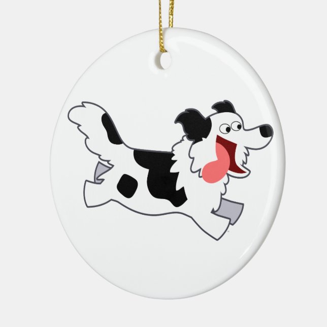 Niedliches Laufen Cartoon Border Collie Ornament (Links)