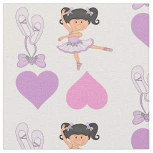 Niedliches Lavendel-Ballerina-Herz Stoff