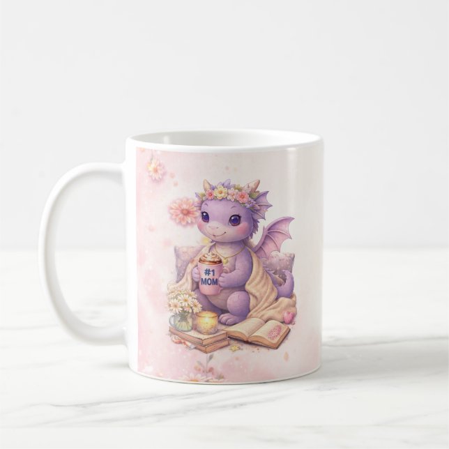 Niedliches Lavendel-Drache-Kaffeetasse Kaffeetasse (Links)