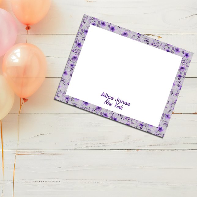 Niedliches Lavendelmuster Aquarellfarbe Blume hell Notizblock (Von Creator hochgeladen)