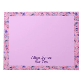 Niedliches Lavendelmuster Aquarellfarbe Blume pink Notizblock