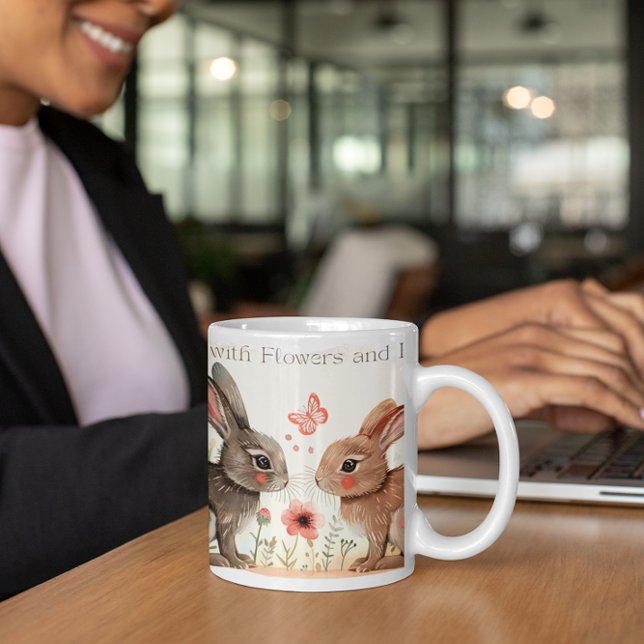 Niedliches Leben ist besser mit sonnigen Kaninchen Kaffeetasse (Von Creator hochgeladen)