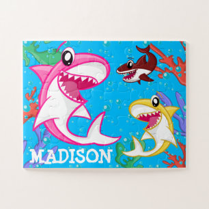 Niedliches Leben Tier Hai Unterwasser Ozean Kinder Puzzle