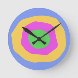 Niedliches, lebendiges modernes Design Rosa Gelb G Runde Wanduhr