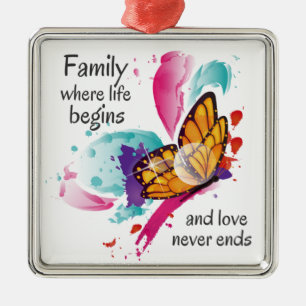 Niedliches Lebenszeichen für Schmetterlinge Ornament Aus Metall