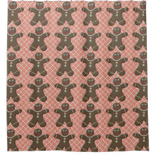 Niedliches Lebkuchen-Mann-Feiertags-Weihnachten Duschvorhang