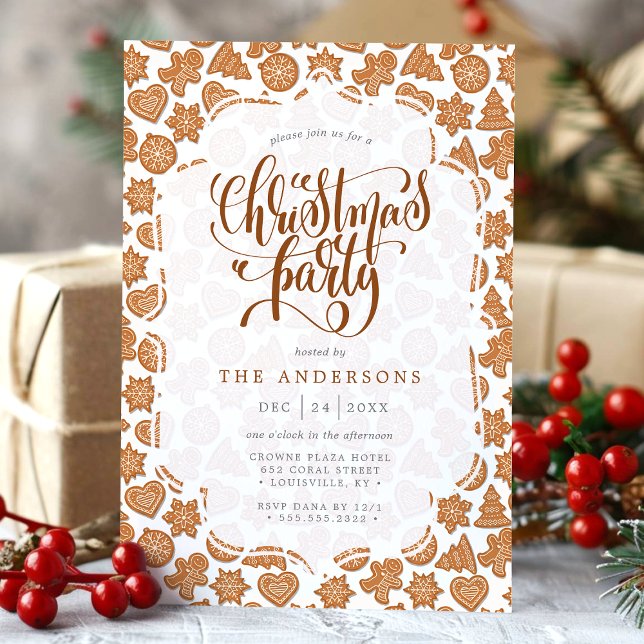 Niedliches Lebkuchen Mann Kekse Weihnachtsfeiertag Einladung (Von Creator hochgeladen)