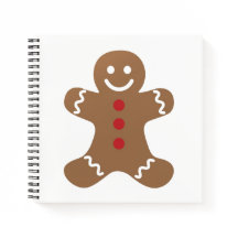 Niedliches Lebkuchen-Mann-Quadrat-Notizbuch