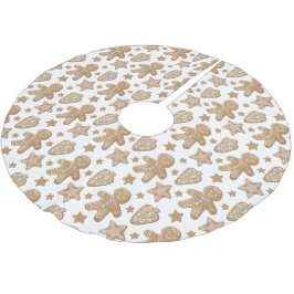 Niedliches Lebkuchen Weihnachtsgebäck Muster Polyester Weihnachtsbaumdecke
