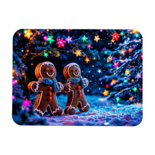 Niedliches Lebkuchen Wintersternlichtkunst Magnet