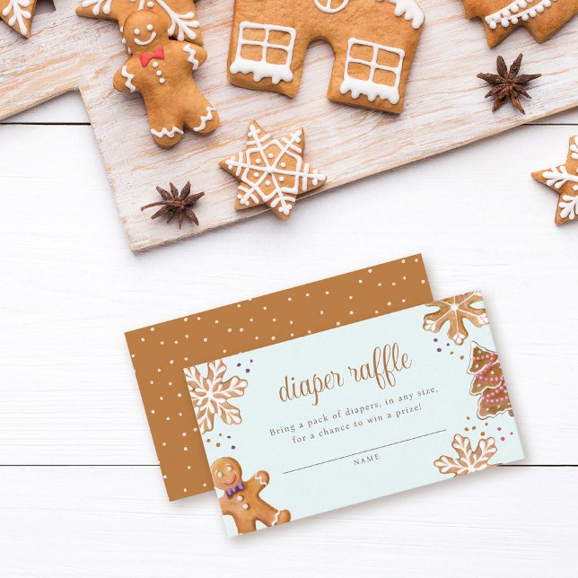 Niedliches Lebkuchengebäck Babydusche Windelwindel Begleitkarte (Von Creator hochgeladen)