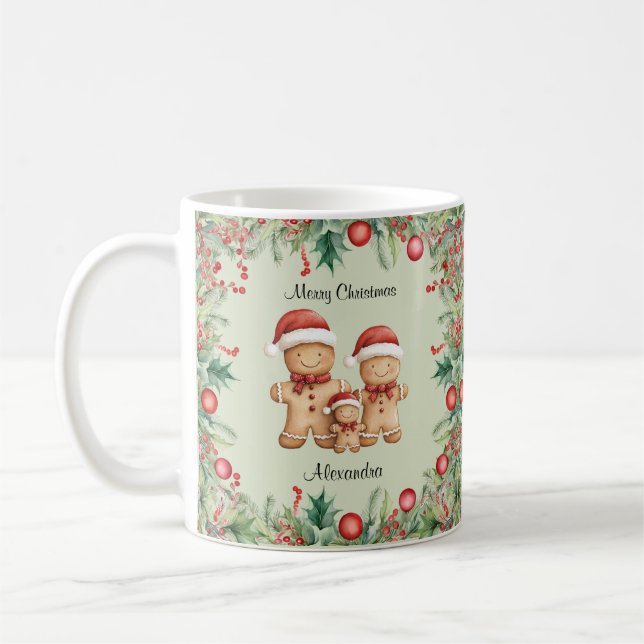Niedliches Lebkuchengebäck Weihnachten Kaffeetasse (Links)