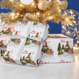 Niedliches Lebkuchenhaus Geschenkpapier