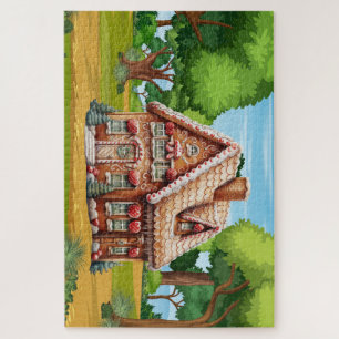Niedliches Lebkuchenhaus im Wald Puzzle