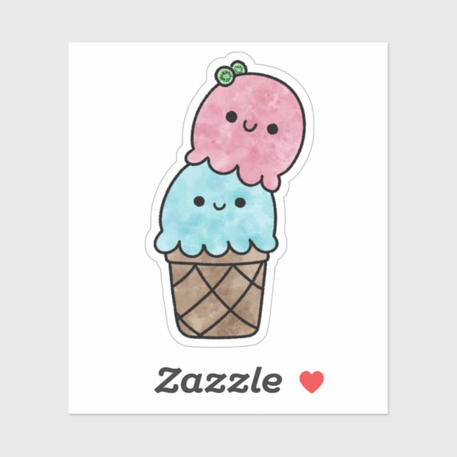 Niedliches leckeres Eis Aufkleber (Blatt)