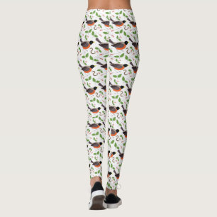Niedliches Legging Yogaworkout-Hose VOGEL-WEISS Leggings