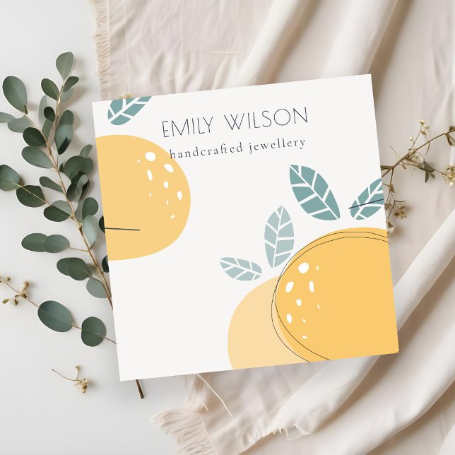 Niedliches Lemon Abstrakt Frucht Fett Nekklace Dis Quadratische Visitenkarte (Von Creator hochgeladen)