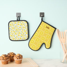 Niedliches Lemon-Design Ofenhandschuh & Topflappen-Set