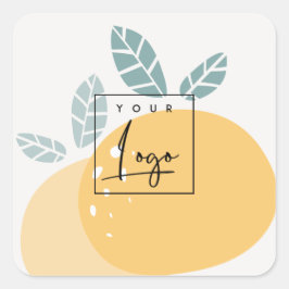 Niedliches Lemon Green Abstrakt Bold Fruchtzitrus  Quadratischer Aufkleber