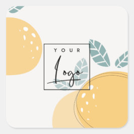 Niedliches Lemon Green Abstrakt Bold Fruchtzitrus  Quadratischer Aufkleber