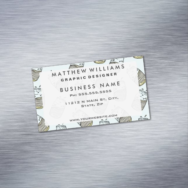 Niedliches Lemonade Mason Jar Sommergetränk Aquama Magnetische Visitenkarte (Beispiel)