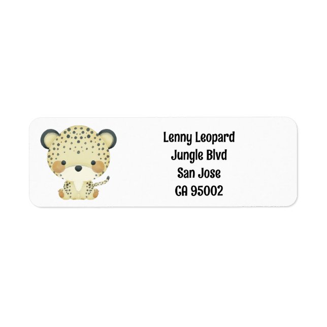 Niedliches Leopard-Rücksendekennzeichen (Vorne)