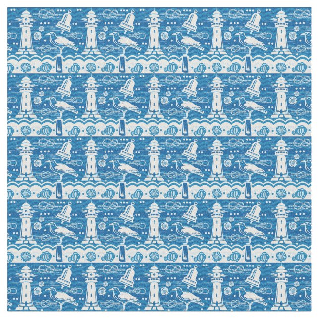 Niedliches Leuchtturm Stoff (Nahaufnahme)