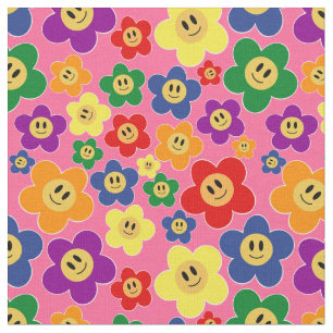 Niedliches LGBT-Regenbogen-Blume-Muster - rosa Stoff