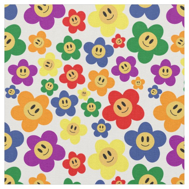 Niedliches LGBT-Regenbogen-Blume Stoff (Nahaufnahme)