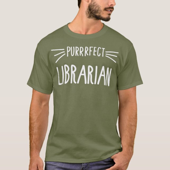 Niedliches Librarian Gift Perfect Librarian Cat Lo T-Shirt (Vorderseite)