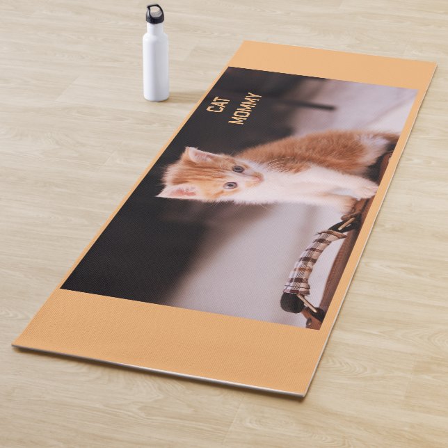 Niedliches Licht Orange "Cat Mommy" Orange Kitten Yogamatte (Beispiel)