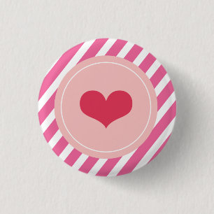 Niedliches Liebe-Rosa Stripes Knöpfe des Button