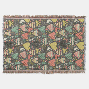 Niedliches Liebehäschenmuster mit Herzen Decke