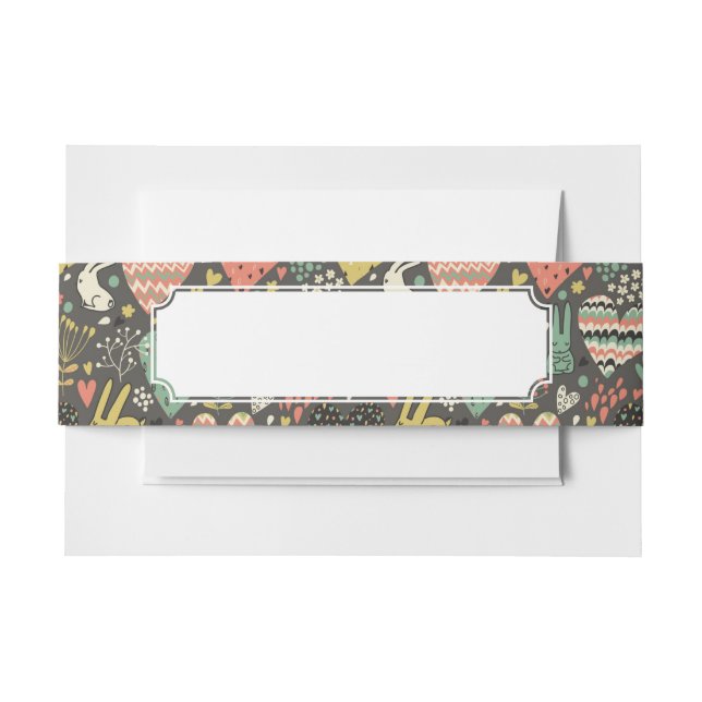 Niedliches Liebehäschenmuster mit Herzen Einladungsbanderole (Vorderseite Beispiel)