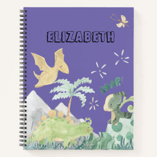 Niedliches Lila Dinosaurier-Notebook Notizbuch