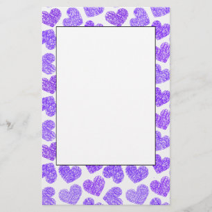 Niedliches Lila doodled Herz - Valentinstag Muster Briefpapier