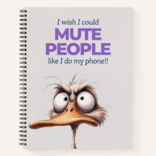 Niedliches Lila Duck Spiral Notebook Notizbuch