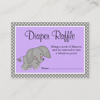 Niedliches Lila Elephant Baby Duschdiplom Begleitkarte