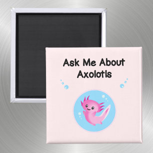 Niedliches Lila Frag über Axolotls Salamander Magnet