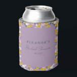 Niedliches Lila gelbes Brautparty Dosenkühler<br><div class="desc">Niedliches Lila-gelb-rosa-Brautparty mit Blütenpracht</div>