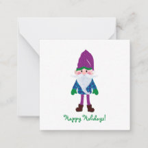 Niedliches Lila Gnome Happy Holidays Mini Weihnach