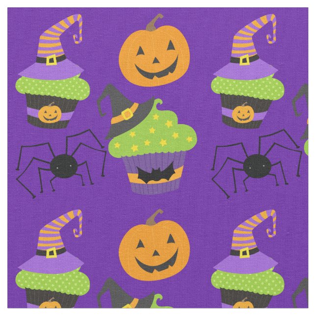 Niedliches Lila Halloween Stoff (Nahaufnahme)